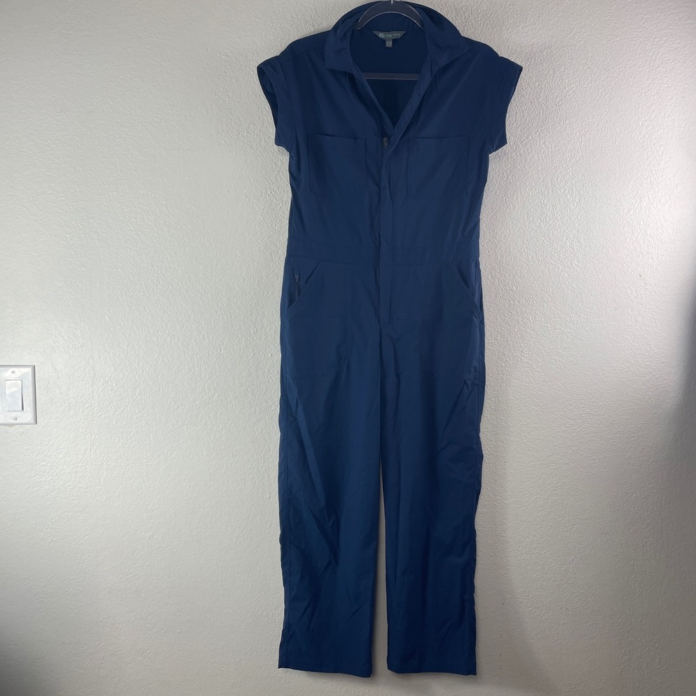 Title Nine Clamber Jumpsuit XS Navy Blue Gorpcore Utility Hiking Outdoor Active